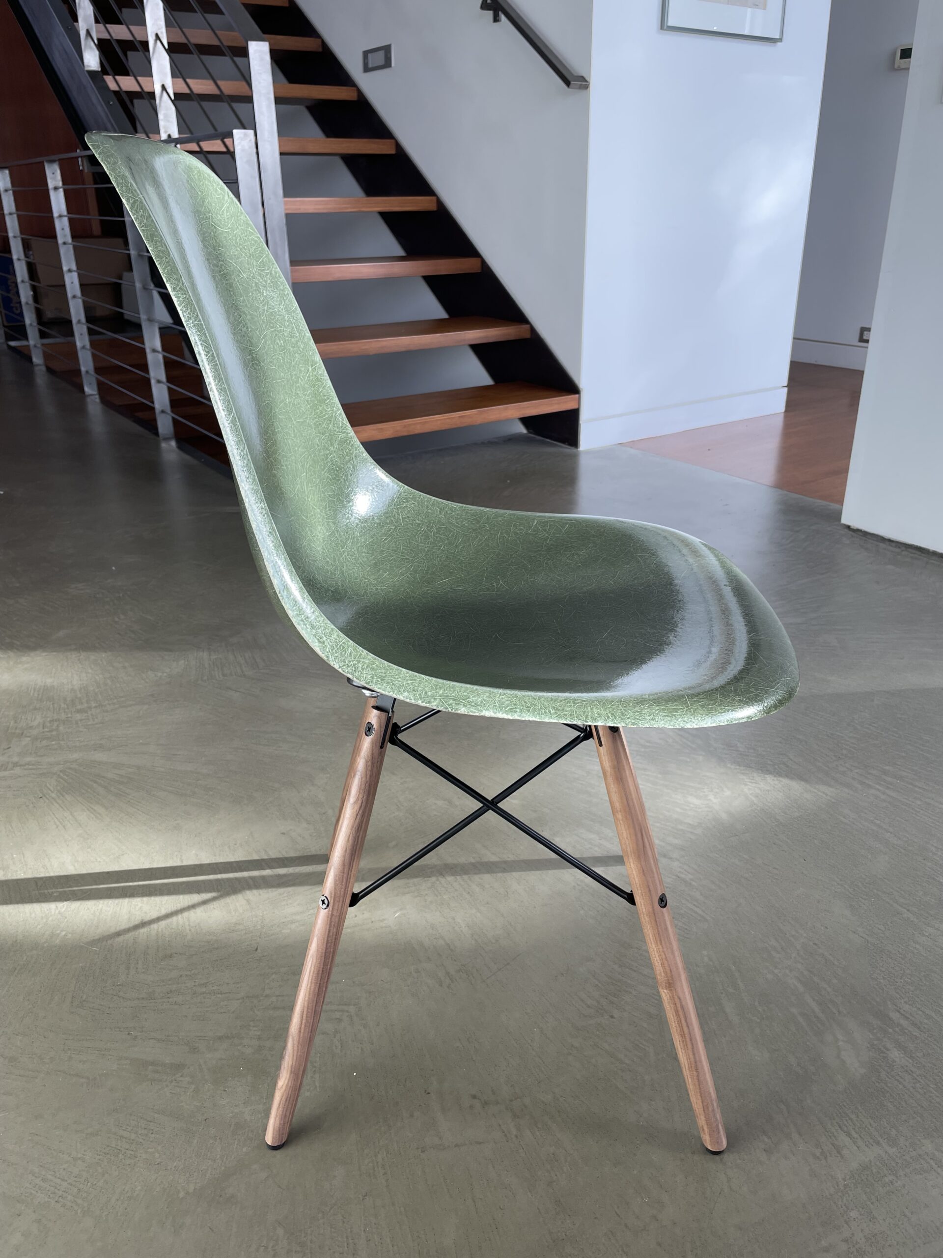 Olive Green Eames Shell Chair